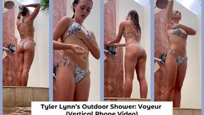 Tyler Lynn’s Outdoor Shower: Voyeur 1080p (Vertical Phone Video)