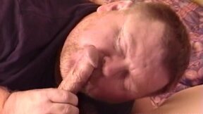 Sexy teenage guy receives blowjob from mature thick dick sucker