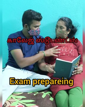 College students exam preparing time