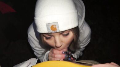 Slutty girl sucks everyone for joining a gang of skaters