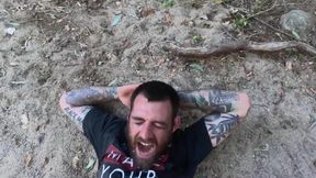 Pissy wakes man up with golden shower