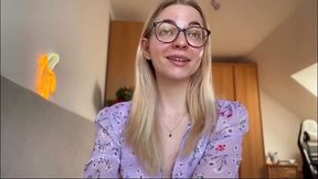 Alpha man serves his dominant woman in a playful act