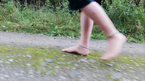 Nylon Feet Take a Walk in Nature