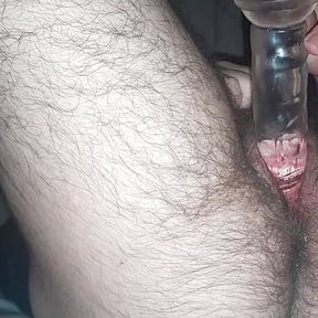 pussy boy filling his hole up