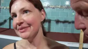 Double penetrating an older British pale redhead