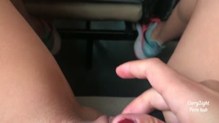 Extreme public orgasm in the bus