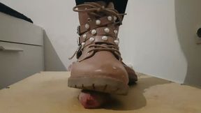 Cock Crush Cum Brown Boots