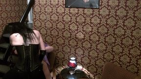 Strap on fuck by the mistress with the leathergloves