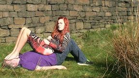 Sophie Sits On Her Slave & Places Her Feet On His Face & Smokes A Cigarette