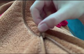 Christmas boy in a deer costume jerking off