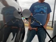 Risky dick out in public at the gas station