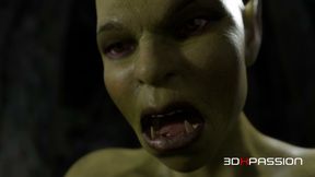 Futa Orc fucks hard Fairy in the Forest - Blowjob, Deepthroat &amp; Anal