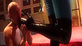 Fantastic German Domina Plays With Her Tied Man