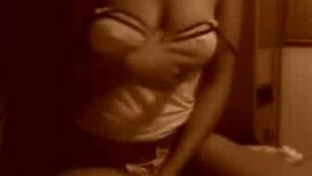 Skinny temptress shows me her big tits on her webcam