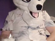 Fursuit Pubby Paws Off Until He Cums!