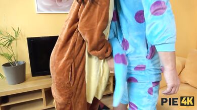 PIE4K. Girl trimmed twat filled with cum by depressed guy in pajama