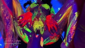 Neon Glow Hardcore Fluorescent Sex TheoRhena Messy Creampie