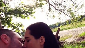 Teen GF barely avoids getting caught in public