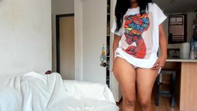 Big-ass ebony slut, talking naughty