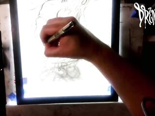 That babe Sucked The Soul Outta My Nuts for a Gigantic Load w/ Xray Vision - Drawing Timelapse by Drenched