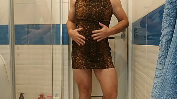 Crossdresser in sexy mini dress