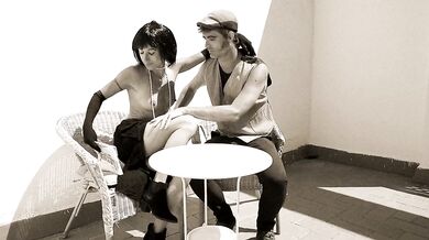 The Naughty Newspaper Chase. Black and White Hot Funny Sex Video