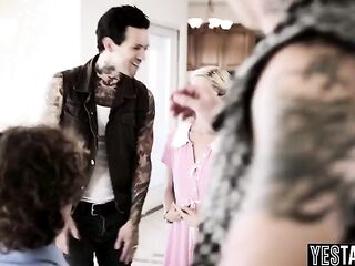 Small golden-haired mother I'd like to fuck wife gets team-fucked by her hubbys large weenie co workers