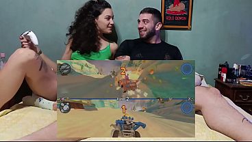 Gamer girl playing racing games betting everything (ANAL)