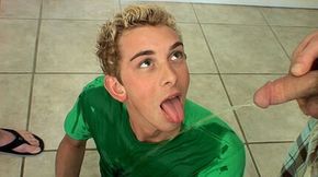 Young twink gets hosed down!