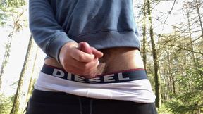 Horny Guy Pisses Handsfree and Shots His Big Load