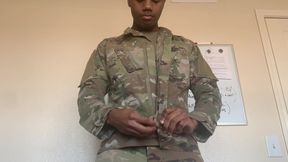BBC Soldier Stripping Out of Uniform and Cumming