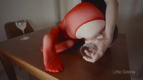 Anal Fisting in Red Pantyhose