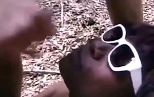 Horny black granny gets all her holes fucked