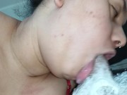 perfect blowjob with cumshot foaming creampie, she sucking and extreme wow🍆🥛🥛😵💦🥹🥛🥛🥛🥛🥛