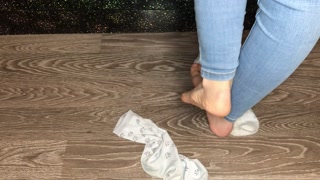 Sexy student after study snow dirty socks and stinky foot domination pov