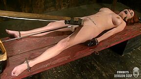 Young Ashley Is Table Bound And Machine Fucked