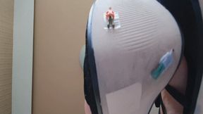 Giantess Dangling her Heels with Tiny Men Stuck to Her Soles WMV