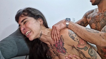 Tattooed Alt Babe Takes Double Anal & DP – Two Big Cocks Wreck Her Slim Frame