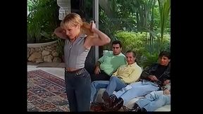 Famous director Rocco Siffredi exacerbate a task for juicy blonde teen Sandy Balestra:now she has to satisfy 14 horny guys at one time