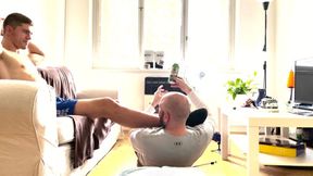 Relaxing on the Couch with Slave under SHOES