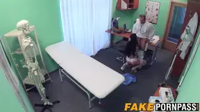 Hot brunette chick nailed by doctor