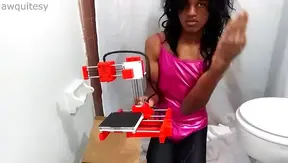 Petite Transgender FemBoy 18+ Unboxes 3D Printer in Sexy Leotard and Leggings
