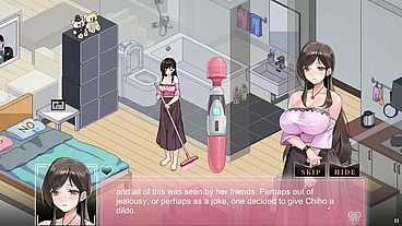 NTR aholic [Hentai game PornPlay] Ep.3 Chiho have wild fantasy of fucking her landlord while she masturbate with a dildo
