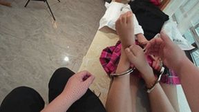 xy338-Barefoot Girl's Shackle Game First Person View