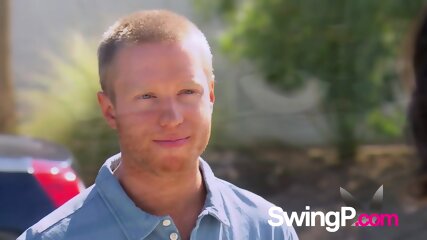 Amateur swinger couple joined the naughty and wild Swing House.