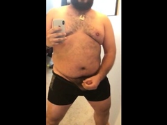 Fat Bear Stroking His Big Cock