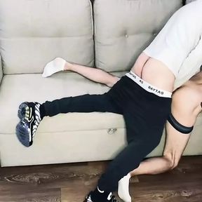 Stud hard fucked a pretty gay teen bareback in Nike sneakers