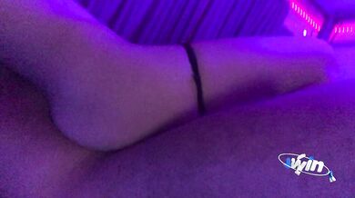 sensual sex with a thin slender girl under ultraviolet light