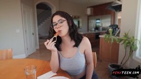 Busty Perv Teen Likes to Play with Food - PervTeen