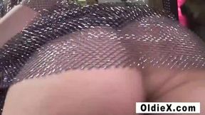 Chubby cougar gang bang with Di Devi